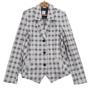 Cabi Plaid Blazer 10 Valentina Plaid Gray and Black NWOT Office Business